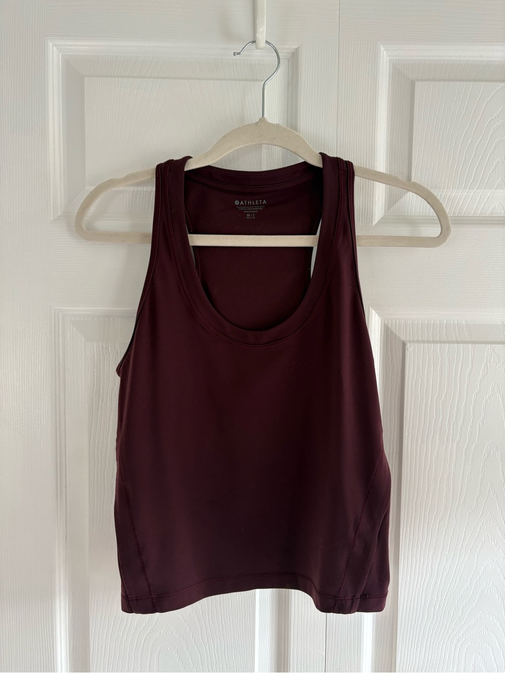 Athleta Momentum Seamless Sport Athletic Tank Top Burgundy M Tall Gym Pilates